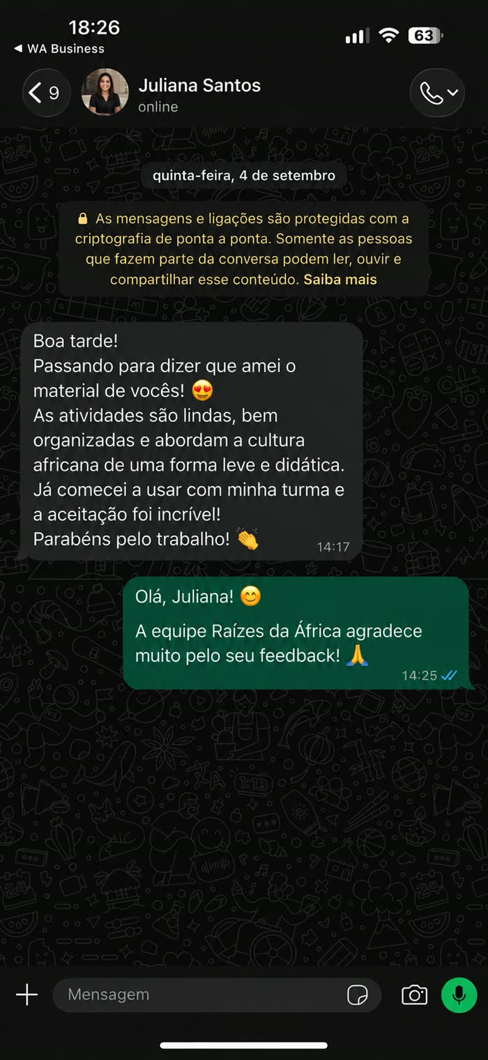 Depoimento de Juliana Santos, professora que usa o material com sua turma