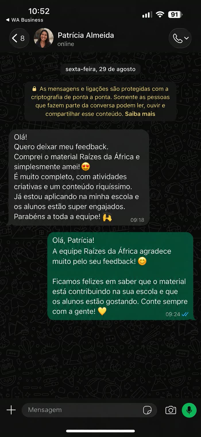 Depoimento de Patrícia Almeida aplicando o material na escola