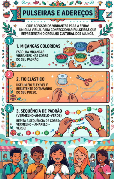 Oficina Pulseiras e Adereços — miçangas coloridas
